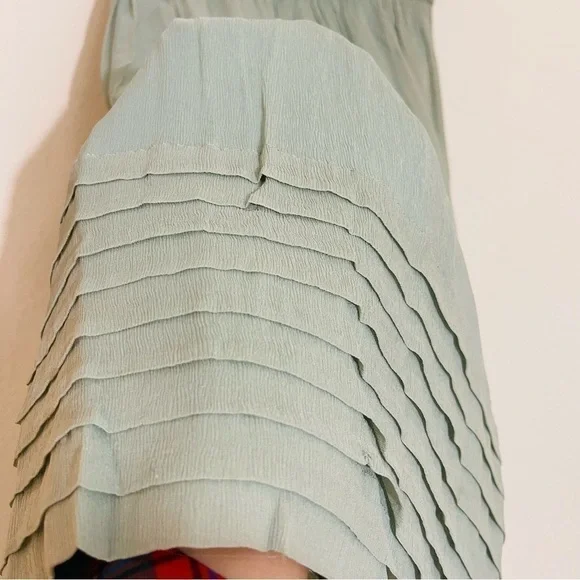 NWT J. Crew Juliet 100% Silk Chiffon Strapless MIDI Dress Size 10 Green/Blue - Picture 8 of 12